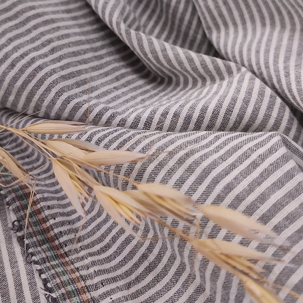 Варёный хлопок "Серая полоска", 2мм