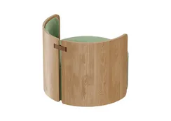 Кресло крутящееся Lagom 800 (зелено-голубой FiberGuard, натуральный дуб)