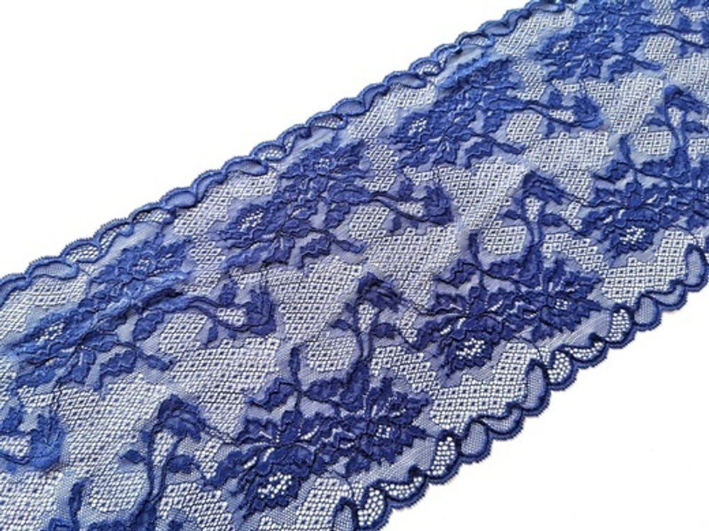 Эластичное кружево, ОПТ 21 см, синий, (Арт: EK-1051), м