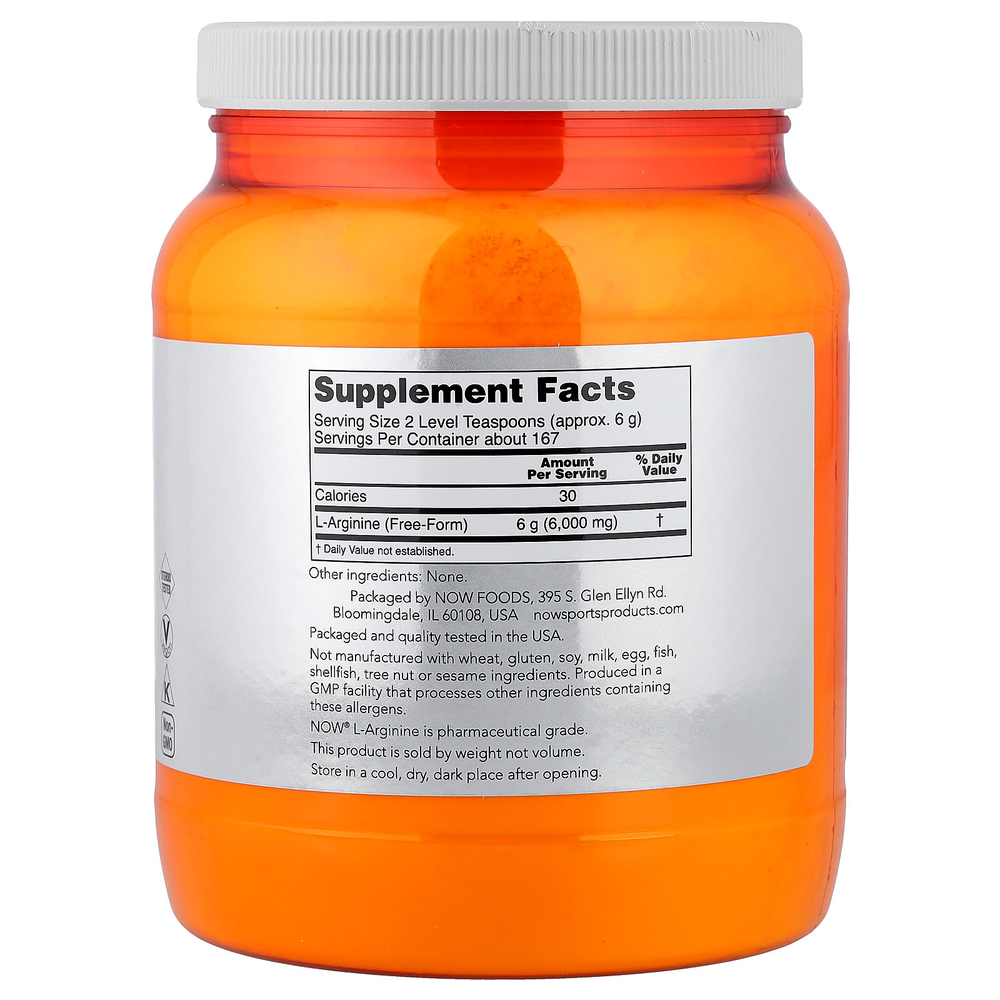 NOW Foods, Для спортсменов, порошок L-аргинина, 1 кг (2,2 фунта)