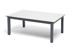 "Канны" журнальный столик из HPL 90х60, H40, каркас темно-серый (RAL 7024), цвет столешницы "молочный"