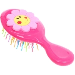 Расчёска массажная детская «Little darling», Ромашка - улыбашка, цвет ярко - розовый, разноцветные зубчики, 13,8*6см (пакет с подвесом)