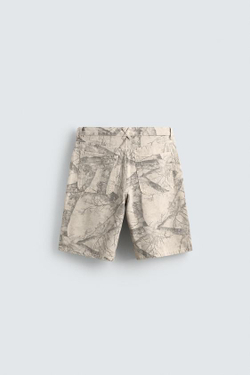 ZARA ШОРТЫ BAGGY FIT С ПРИНТОМ «ДЕРЕВЬЯ», С ПРИНТОМ