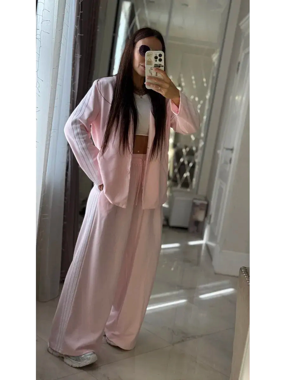 Костюм двойка брючный трикотажный в рубчик oversize
