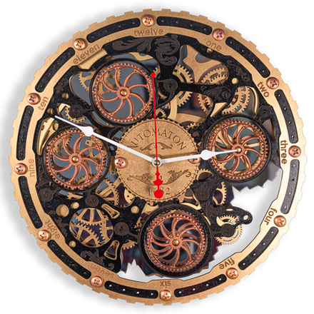 Часы Настенные Автоматон Байт 1682 Черное Золото 30см полный круг