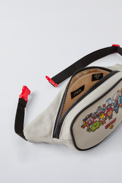 ZARA ПОЯСНАЯ СУМКА С ПРИНТОМ BRAWL STARS © SUPERCELL OY, СЕРЫЙ