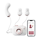 Белый стимулятор в форме фотоаппарата Alberta с вибрацией и вакуумом (Цвет: белый)