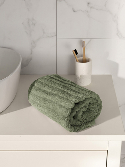 Полотенце махровое DeNASTIA Узкая Волна 500gsm 50x90 100% хлопок, темно-серый