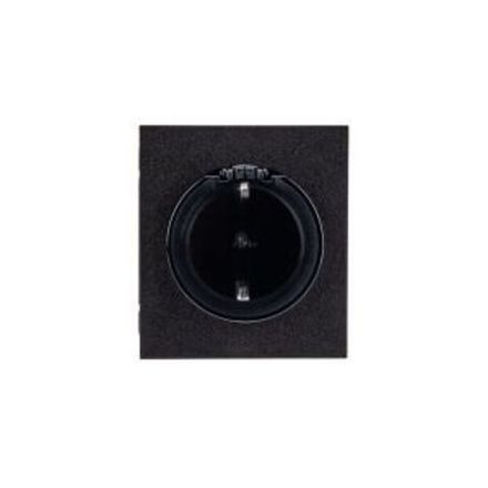 Розетка STRONG 1-ая с/з с/у, со шторками и крышкой 16А антрацит KRANZ