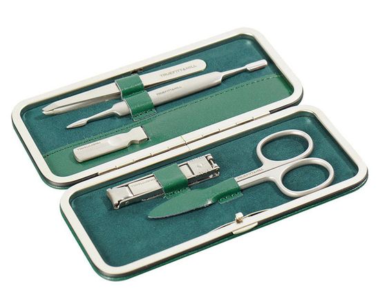 МАНИКЮРНЫЙ НАБОР ИЗ 5 ПРЕДМЕТОВ В КОЖАНОМ ЧЕХЛЕ ЗЕЛЕНЫЙ T&H