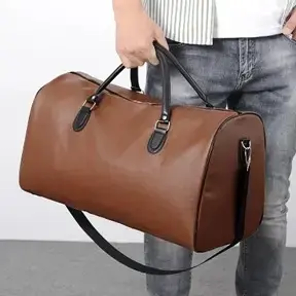 Сумка дорожная - деловая ЭКО кожа «BAST FRANKO», цвет коричневый, 47*28*19