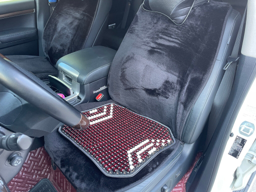 Накидка-массажер на сиденье 45х45 см, дерево, цвет: темно - красный (1 шт)