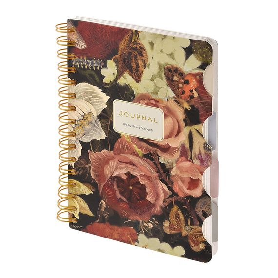 Bloknot \ Блокнот \ Notebook Записная книжка "Art Journal" А5, 120 л. на гребне, с разделителями "Флора. Пышный букет"
