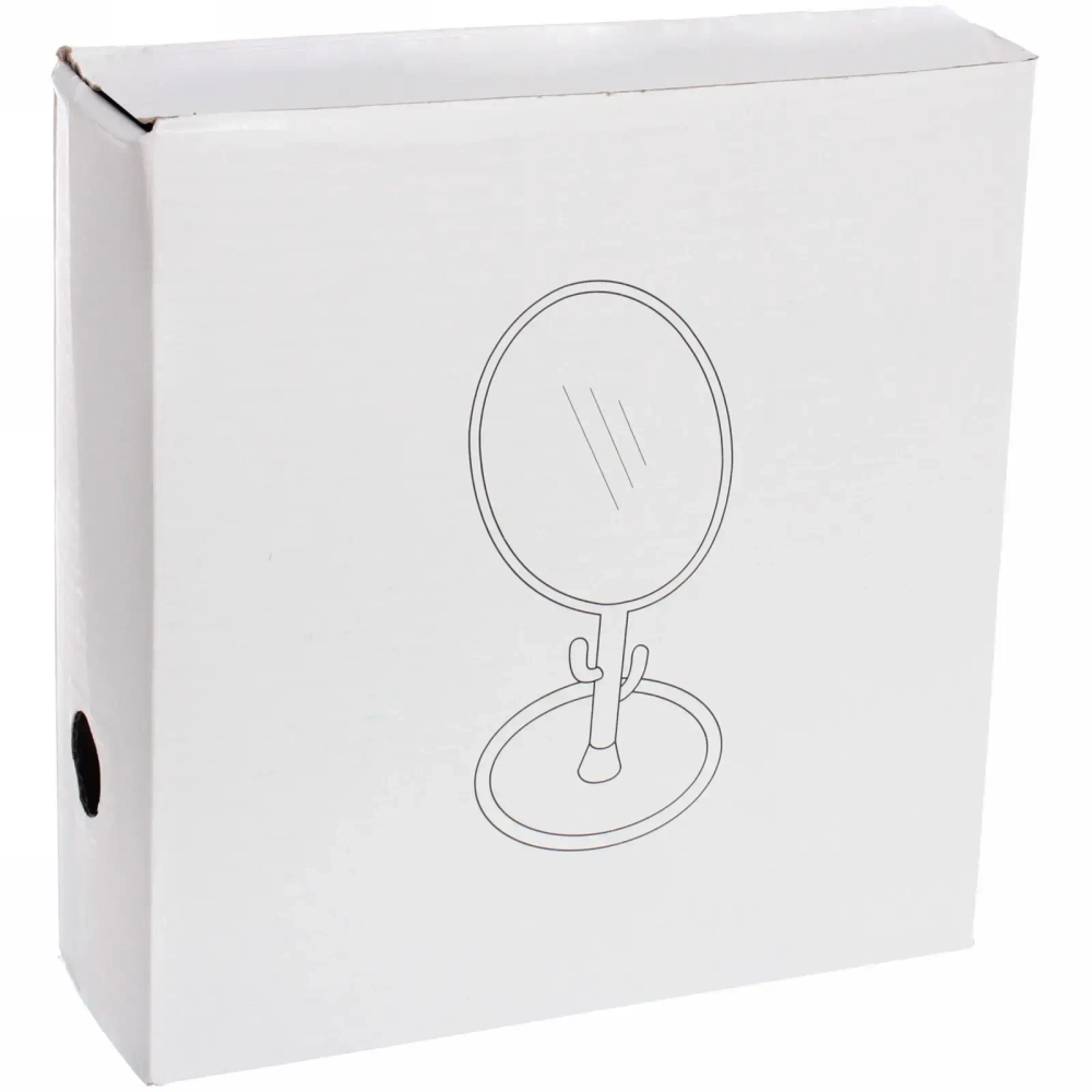 Зеркало настольное с органайзером «Kaktus», цвет белый, 17см