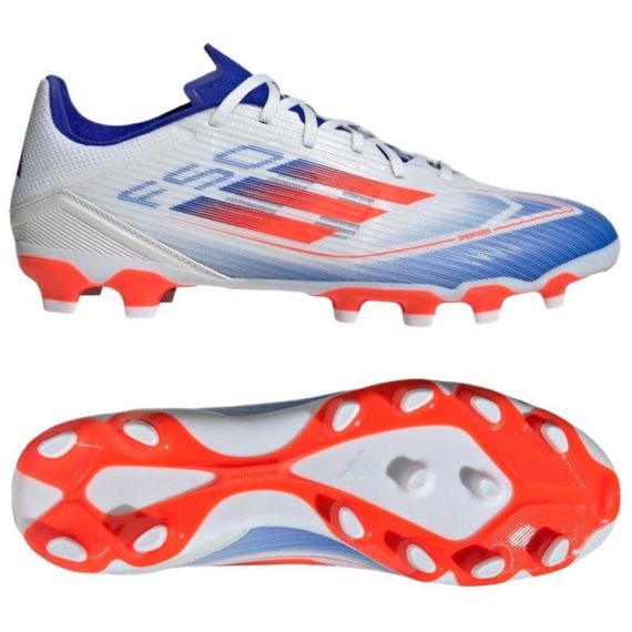 Футбольные бутсы Adidas F50 League Низкие Белые/Темно-Красные/Прозрачные Мужские