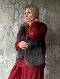 Жилет / графит  / с люрексом