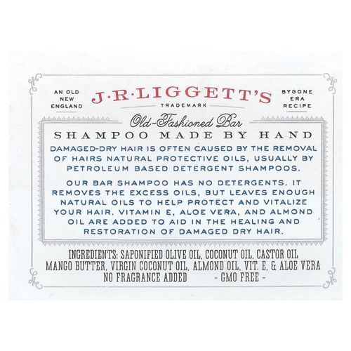J.R. Liggett's, Old-Fashioned Shampoo Bar, увлажняющая формула, 99 г (3,5 унции)