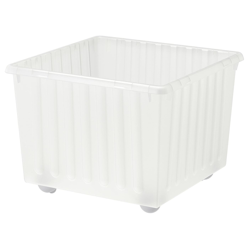 IKEA VESSLA  (ИКЕА ВЕССЛА)  -  Контейнер для мусора на колесах, белый, 39x39 см