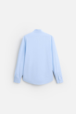 ZARA РУБАШКА ИЗ ЭЛАСТИЧНОЙ РЕЛЬЕФНОЙ ТКАНИ, НЕБЕСНО-ГОЛУБОЙ