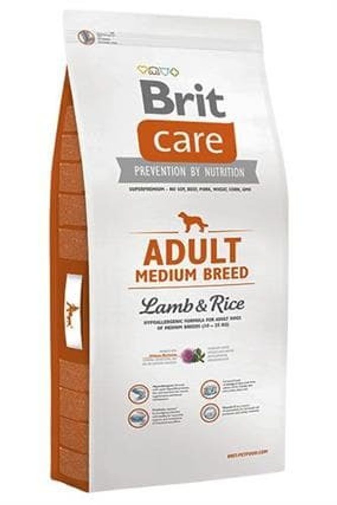 Brit Care 3 кг Adult Medium Breed д/взрослых собак Средних пород