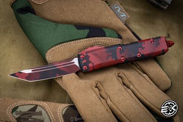 Нож Microtech UTX-85 Red Camo OTF Automatic T/E Tanto 233-1RCS