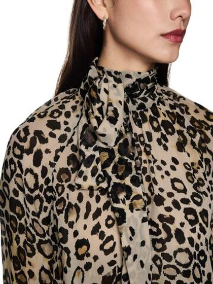 Marc Cain Блуза из струящейся вискозы со воротником-бант