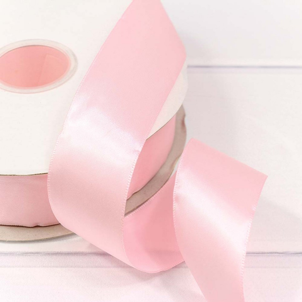 Лента Атласная 3,8см х 110м Полиэстер класс А (Розовый)