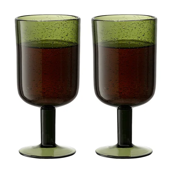 Набор бокалов для вина flowi, 410 мл, темно-зеленые, 2 шт.