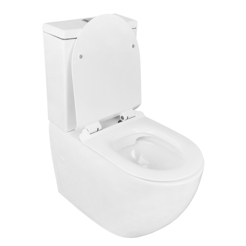 Унитаз-компакт безободковый Azario Corsa AZ-2062S-G с крышкой-сиденьем микролифт, белый