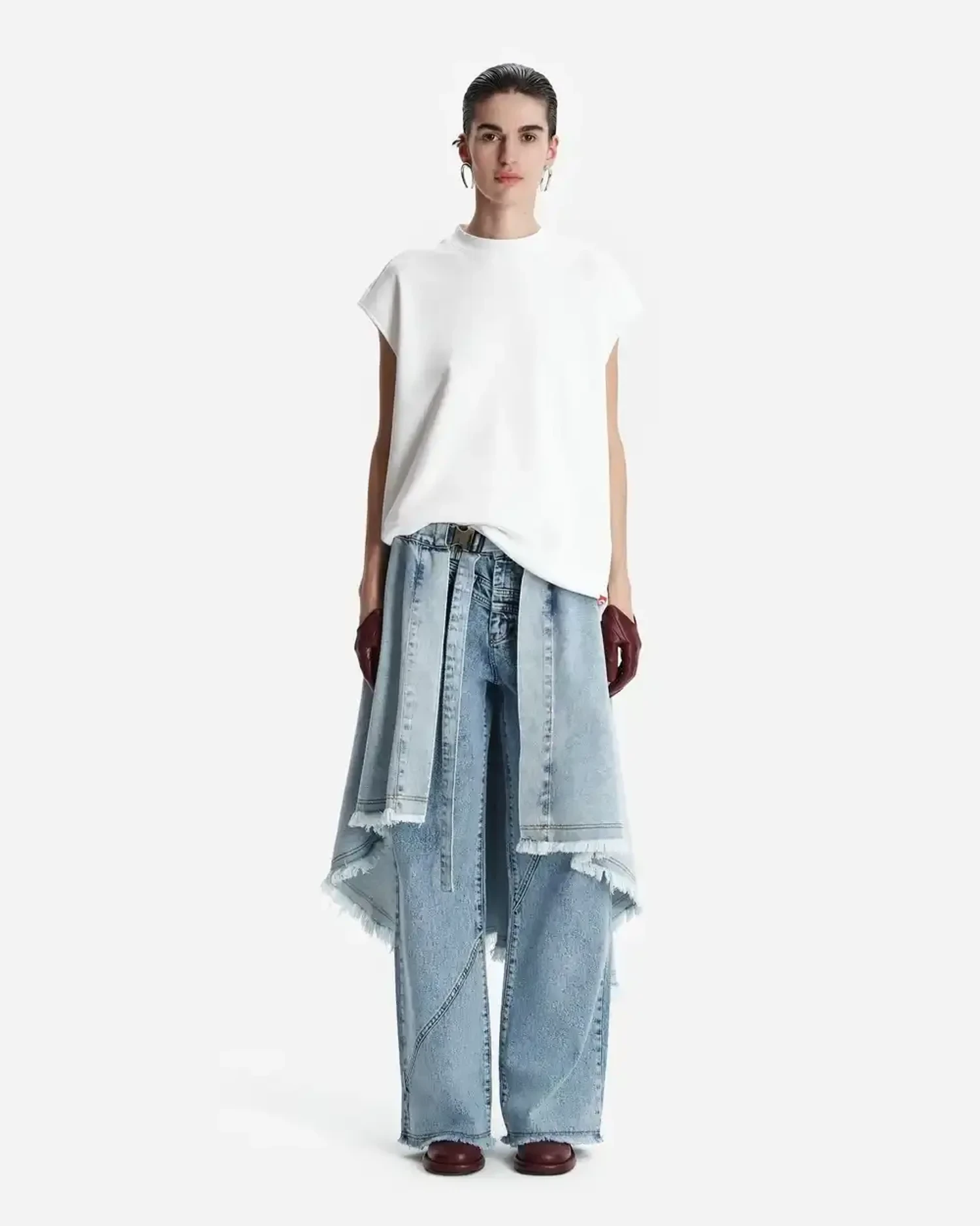 Юбка-саронг из денима голубая