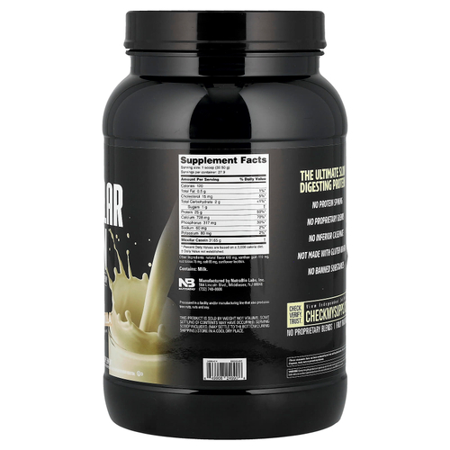 NutraBio, Мицеллярный казеин, альпийская ваниль, 907 г (2 фунта)