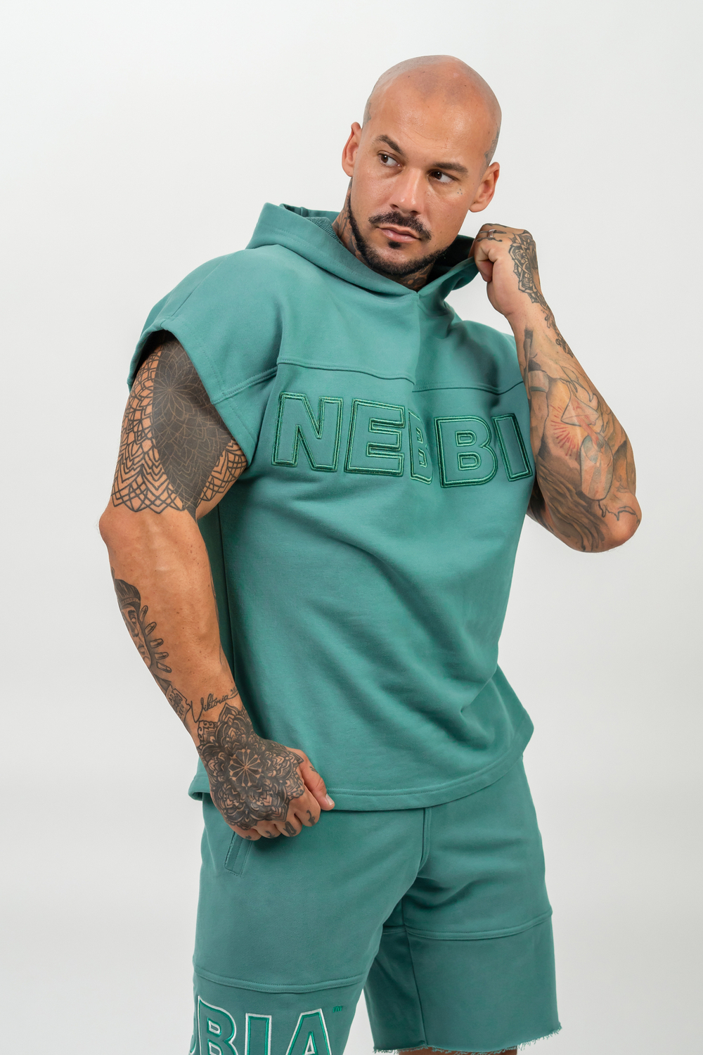 Толстовка без рукавов HOODED T-SHIRT GYM RAG TOP CHAMPION 706 Зеленая