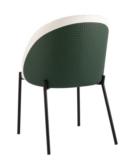 Стул обеденный Monro бежевый с зеленой экокожей