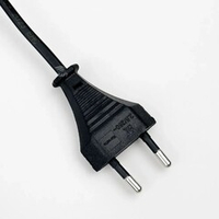 Черный шнур силовой, кабель питания S52 ШВВП 2х0.5 1.5 м