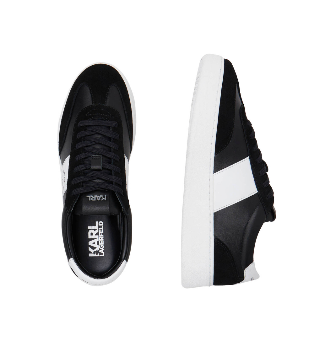 Кожаные кроссовки kourt iii maison band lo lace Karl Lagerfeld - черный(KL51524)