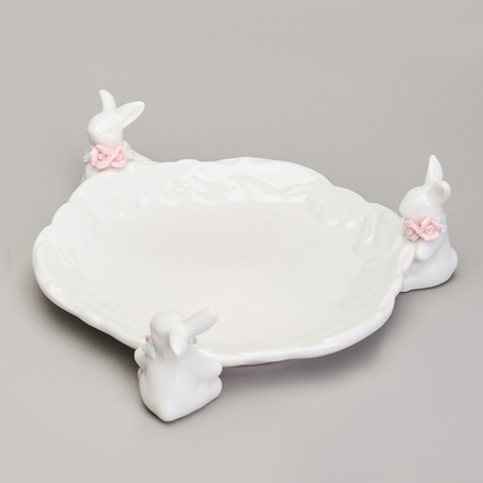 БЛЮДО СЕРВИРОВОЧНОЕ "КРОЛИКИ" 21,5Х21,5Х6 СМ