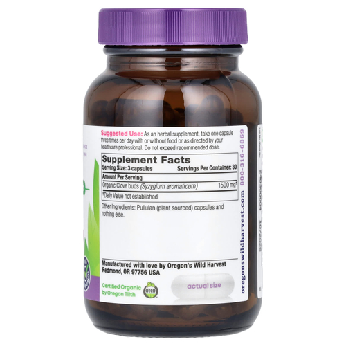 Oregon's Wild Harvest, Гвоздика, 90 веганских капсул (500 мг на капсулу)
