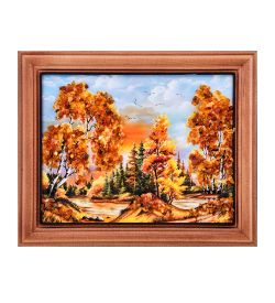 AMB-74/23 Картина «Красота природы» (с янтарной крошкой) дер.краш.рамка 12х15