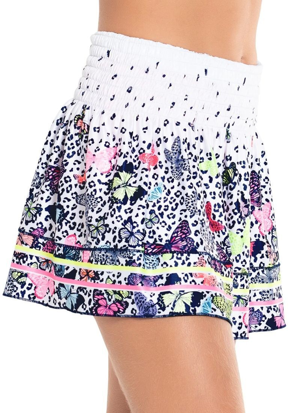 Юбка для девочки теннисная Lucky in Love Novelty Print Just Fly Smocked Skirt - разноцветный