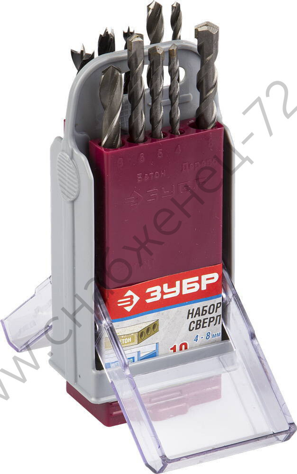 ЗУБР 10 шт., набор сверл комбинированный в супер боксе (4-29704-H10-SB)