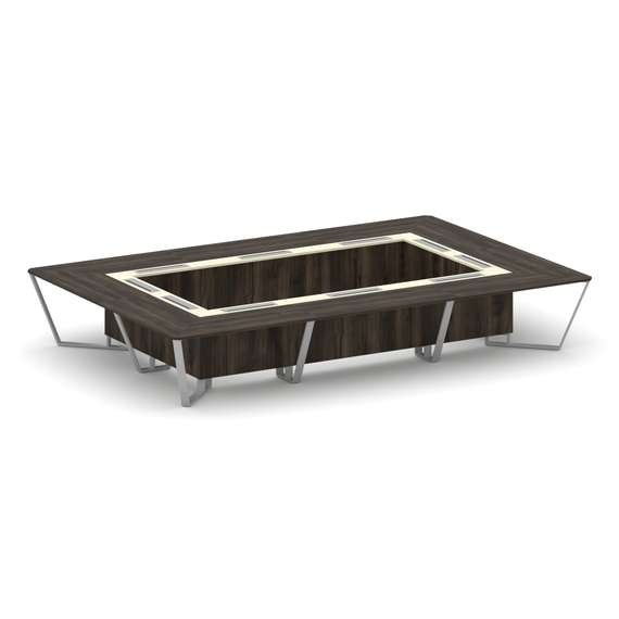 Steel Meet Стол переговорный прямоугольный KM-PR.B.SP-20K Дуб Мали/Ваниль Глянец/Металл Серый 4800*3