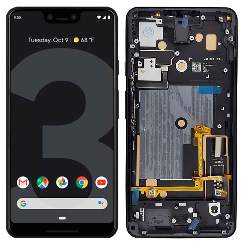 Дисплей для Google Pixel 3 XL в сборе c тачскрином на рамке (Black) черный