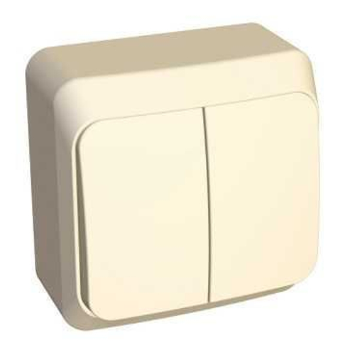 Выключатель двухклавишный без индикации о/у в сборе ЭТЮД кремовый Schneider Electric