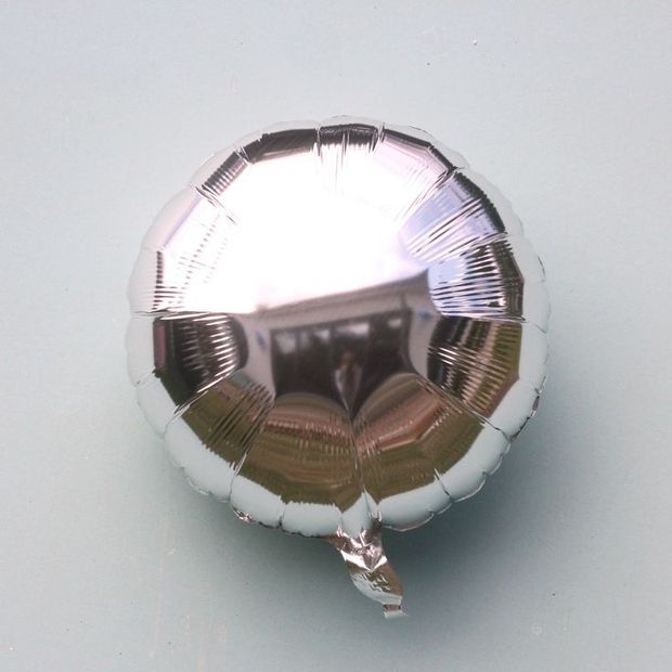 F Шар круг 18" / 45 см серебро (БГ-15)