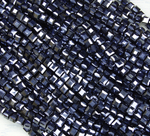 БВН008ДС4 Хрустальные бусины квадратные, цвет: черный AB непрозрачный, 4 мм, кол-во: 44-45 шт.