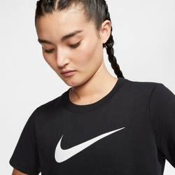 Женская футболка теннисная Nike Dry Tee DFC Crew W - black/black/heather/white