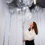 Шар (12''/30 см) Серебро, хром, 50 шт.