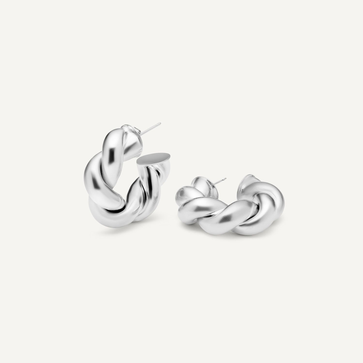 Серьги Matt Whirling Lines Earrings - Silver