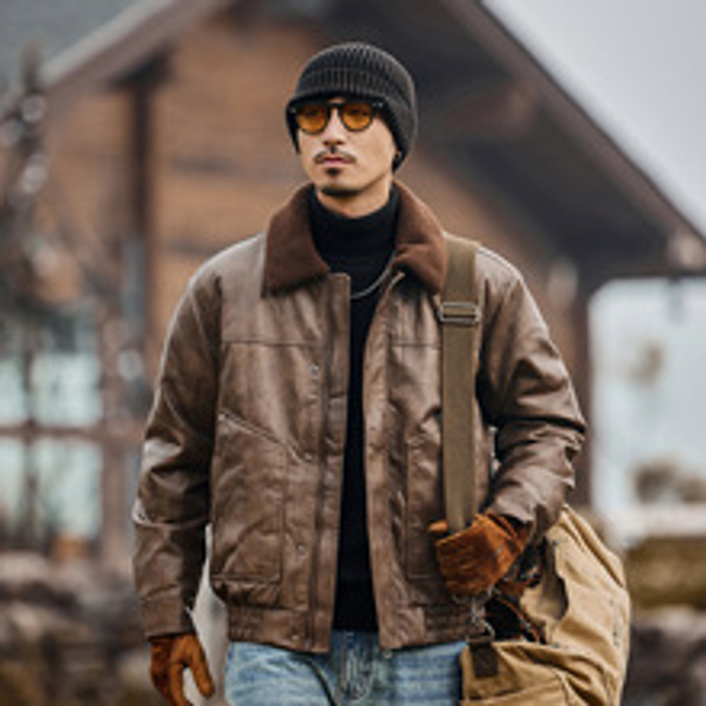 Мужская куртка из чистого белого утиного пуха с высоким наполнением 90%, зимняя утолщенная байкерская кожаная куртка с теплым меховым воротником для мужчин.