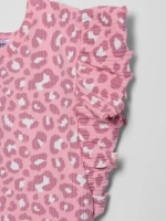 Розовый костюм для девочки с юбкой на лето